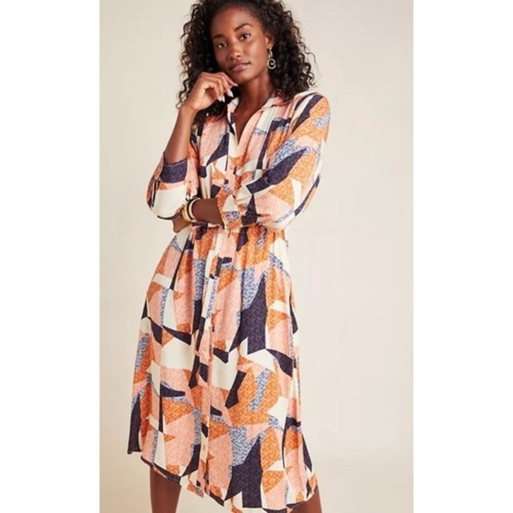 Corey Lynn Calter | Patchwork Abstract Print Midi Length Dress